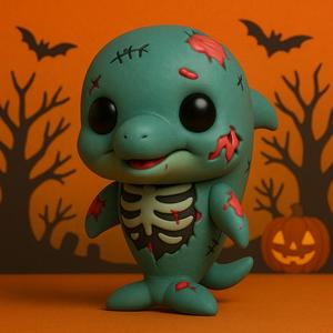 Zombie Halloween Dolphin POP -STL