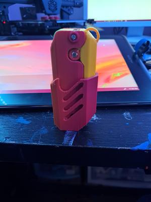 modified tiktok gravity knife, with holster