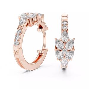 Diamond Hoops Earrings 3dm stl renders animation videos details