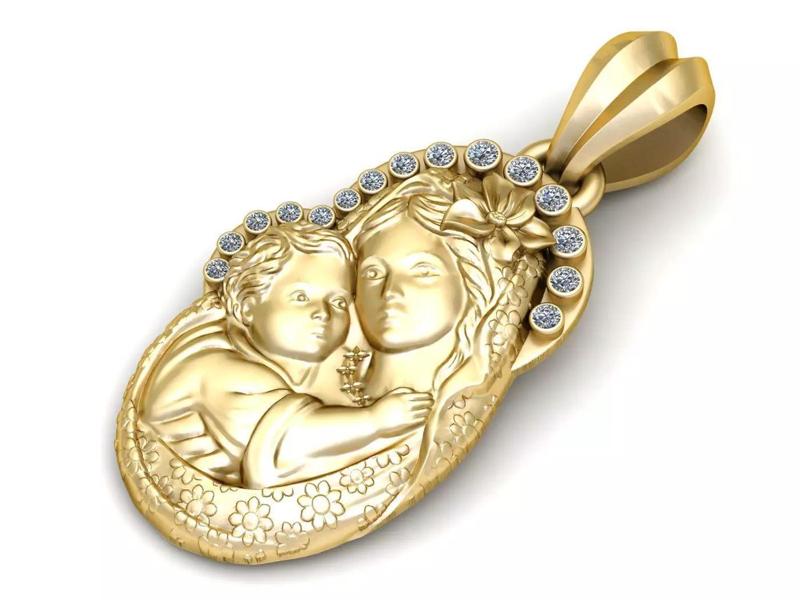 MOTHER AND BABY PENDANT 3D PRINTABLE MODEL
