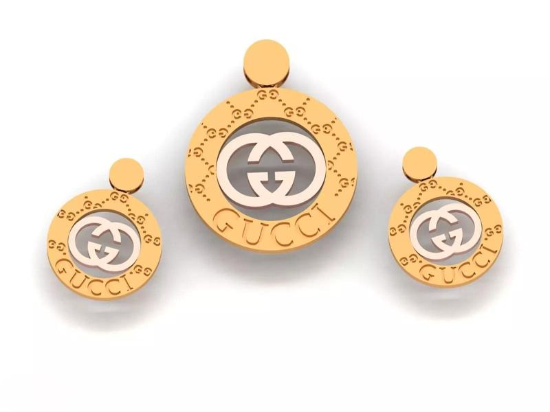 Branded pendant and earring set