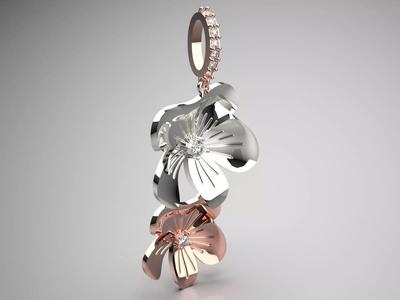 Floral Double Pendant in Rose Gold jp0274