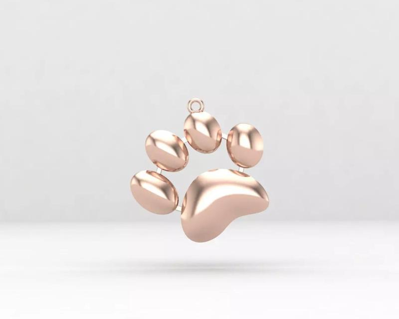 Minimal dog footprint necklace 115-MW