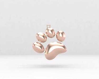 Minimal dog footprint necklace 115-MW