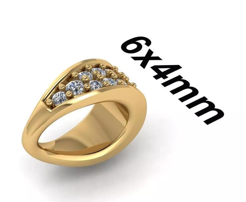 gold bail with diamonds 6x4mm