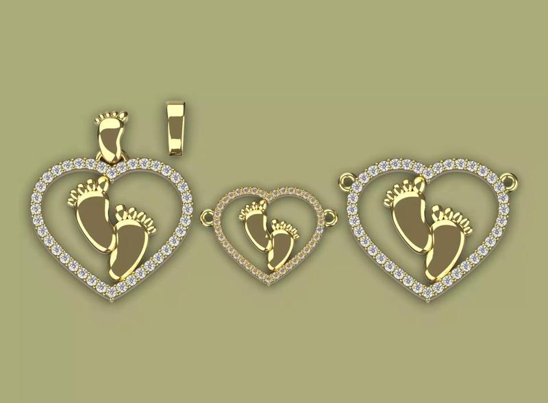 Pendent for women with diamonds ready for print