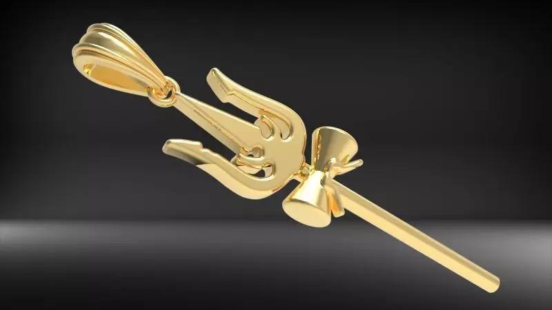 Jewelry trident pendant