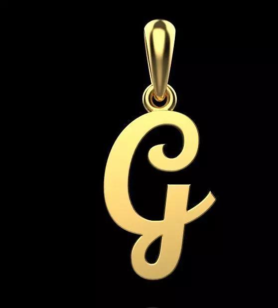 gold pendant ALPHABET LETTER G