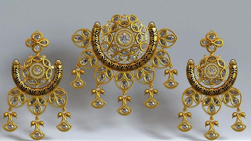 Pendant and Earring Set - Artificial Jewelry