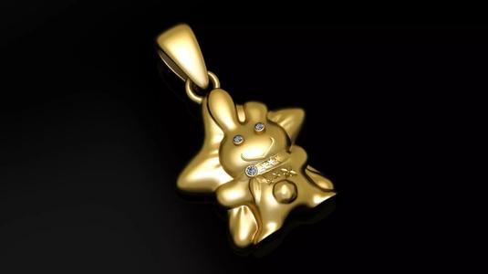 STAR AND RABBIT PENDANT 3D PRINTABLE MODEL
