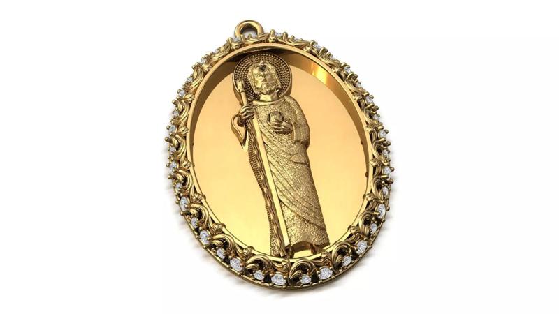 St Jude Pendant Saint Jude Jewelry STL 3DM San Judas Necklace