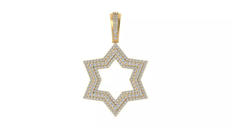 Iced-Out Star Diamond Pendant