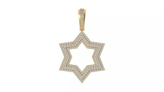 Iced-Out Star Diamond Pendant