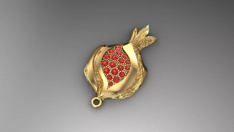 Pendant Pomegranate 3D Print Model