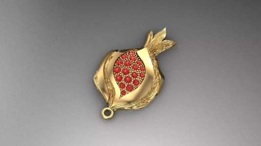 Pendant Pomegranate 3D Print Model