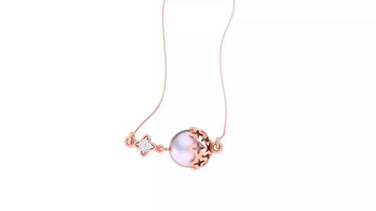Star Pearl Light Weight Diamond Necklace renders 3dm stl