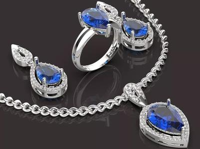 Jewelry Set Silver Gold  Print