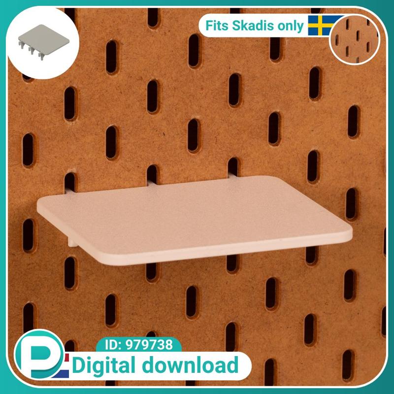 Display tray 12x10cm - fits IKEA Skadis pegboard - Digital download