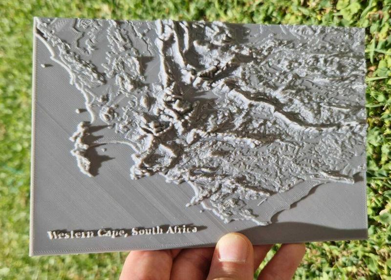Western Cape Altitude Topography Map (South Africa)