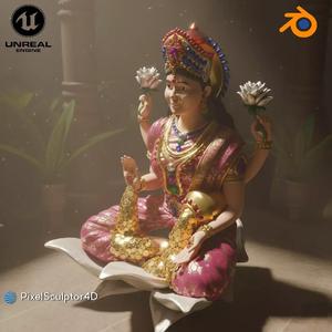Goddess Lakshmi High-Detail  3D Model