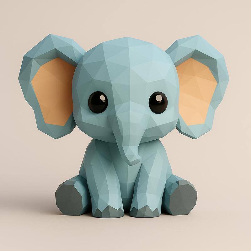 Polygonal Baby Elephant