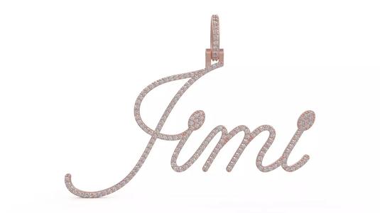 Model 1117 Jimi Name Diamond Iced Out Pendant