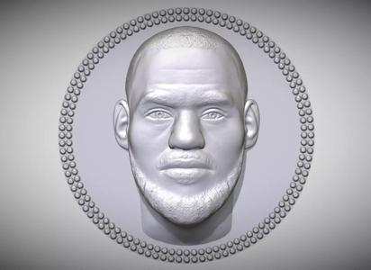Lebron James medallion pendant 3D printing ready stl obj
