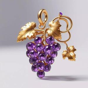 Gilded Vine Royal Amethyst Grape Pendant