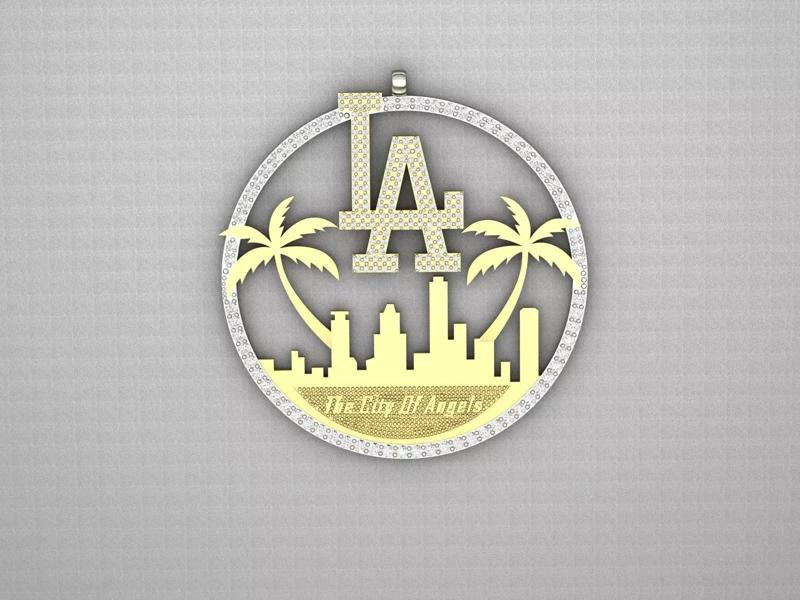 Luxury Pendant Los Angeles California Usa necklace stl fbx 3dm
