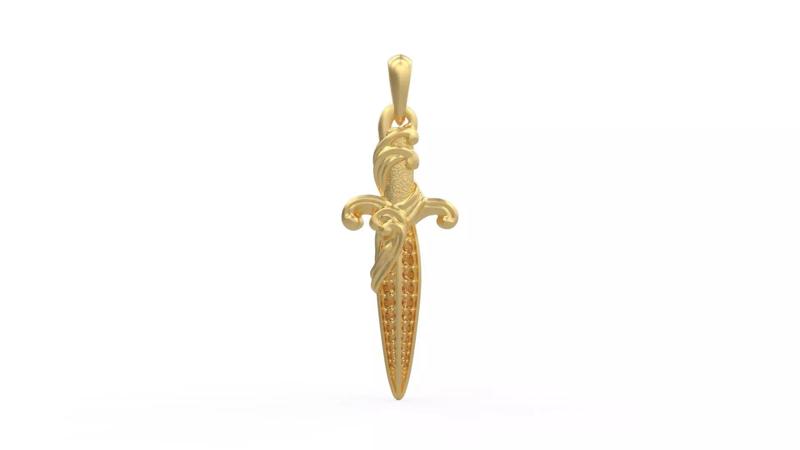 David Yurman Waves Dagger Amulet With Diamonds