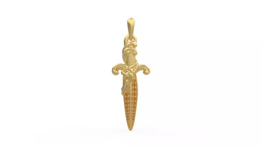 David Yurman Waves Dagger Amulet With Diamonds