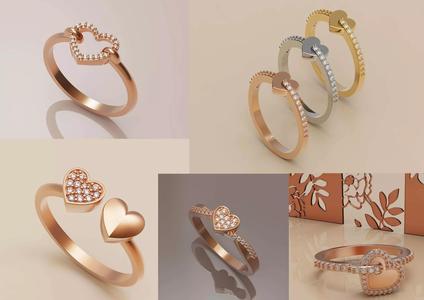 Collection of heart rings