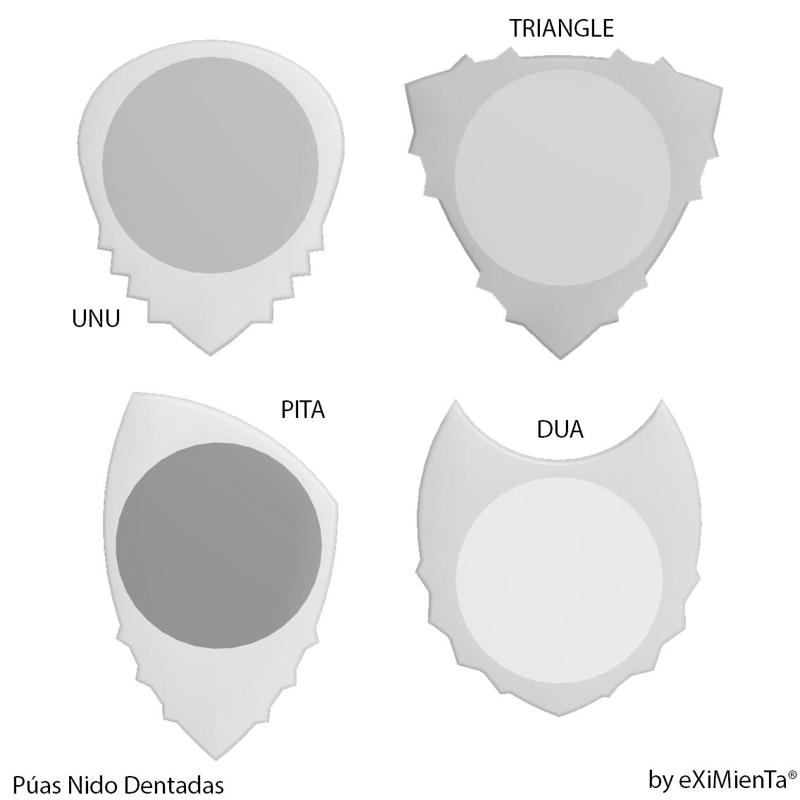UNU-DENT 3D Guitar Tine 2 Materials PLA / TPU Serrated Tines