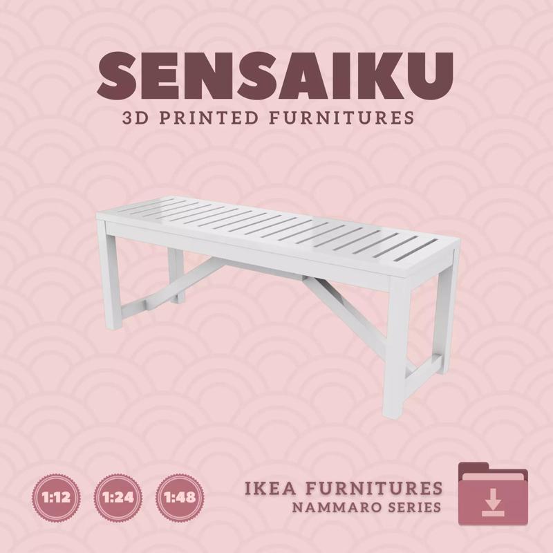 NAMMARO Outdoor Bench for Mini Dollhouse - IKEA - 3D Print