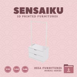 NORDLI 2-Drawer Chest V3 for Miniature Dollhouse IKEA 3D Print