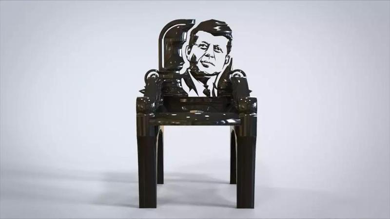 Unique Chair Ornament with John F Kennedy Ornament motif