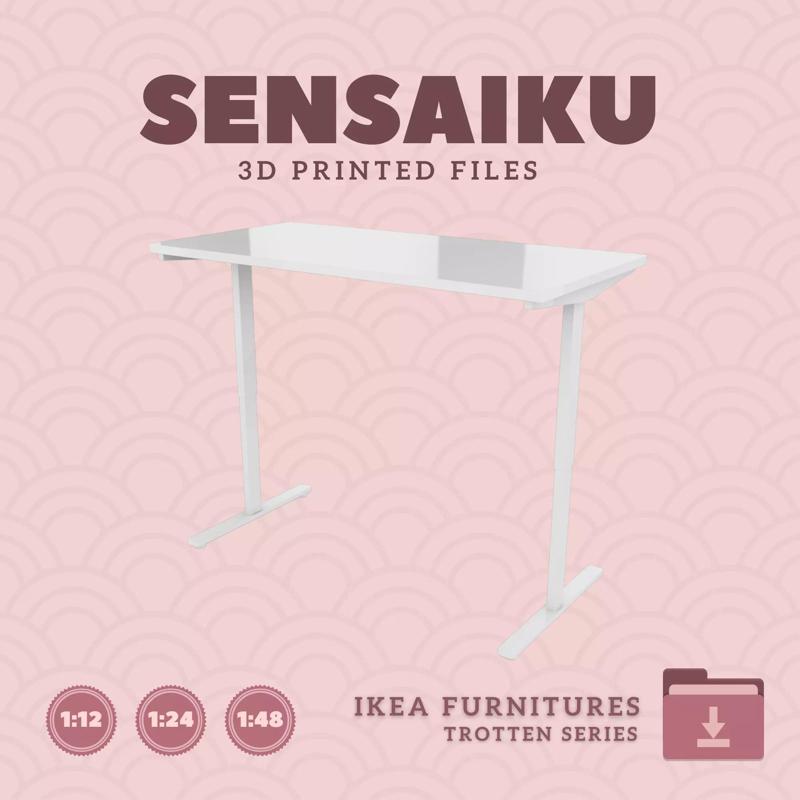 TROTTEN Standing Desk 48 In for Dollhouse - IKEA - 3D Print