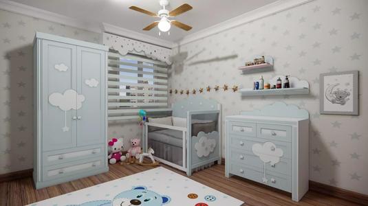 Special design wardrobe and bed group for children rooms