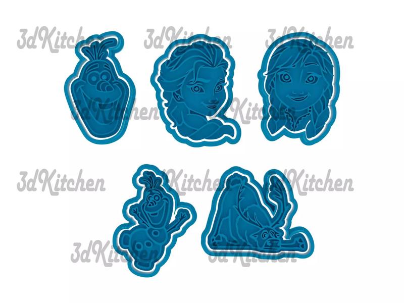 Frozen cookie cutters stl files 3D print model