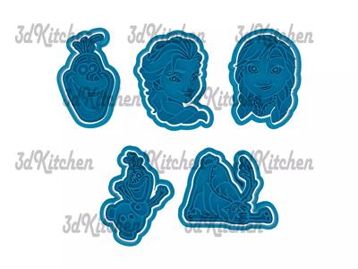 Frozen cookie cutters stl files 3D print model