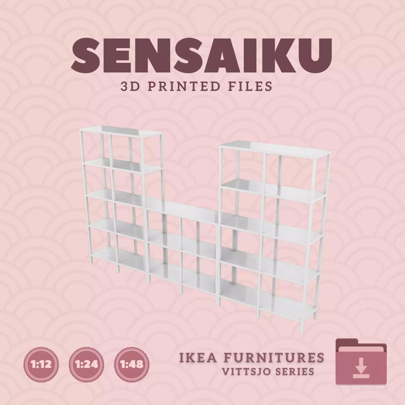 VITTSJO Shelf Unit 68 and 36 In for Dollhouse - IKEA - 3D Print