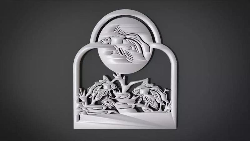 Unique Window Ornament with Fish Ornament motif