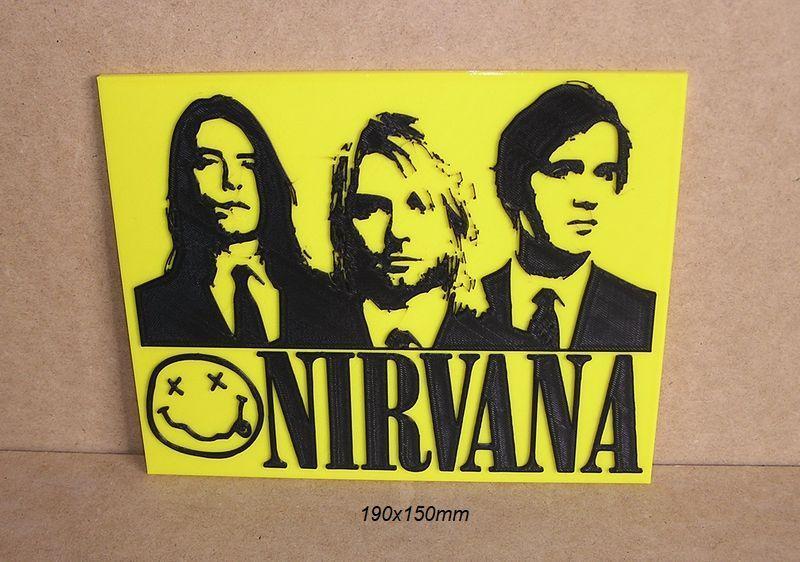 Nirvana, Rock music band, poster, sign, logo, concert, guitar, microphone, drums