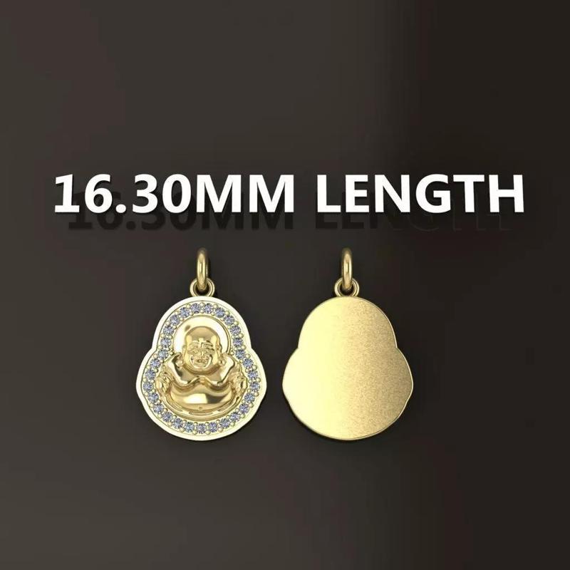Happy Buddha Diamond Pendant 16mm30 Length Small Size