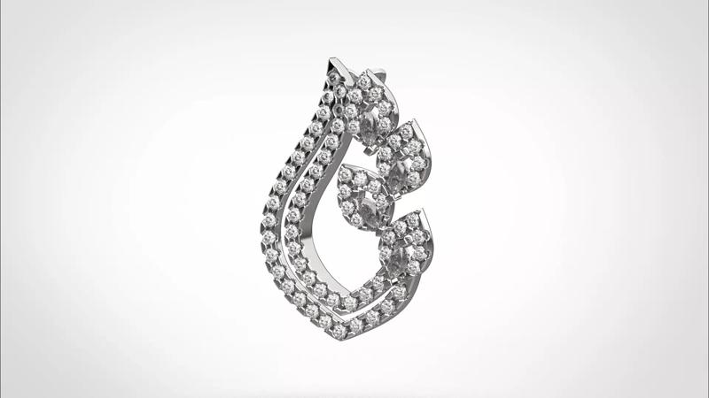 PE16 Classic Solitaire Pendant half ct CAD STL 18K  3g
