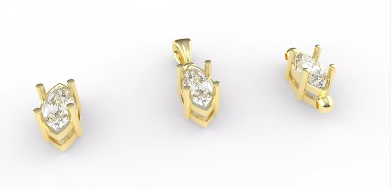 Marquise Stone Setting Collection Semi-finished Chaton