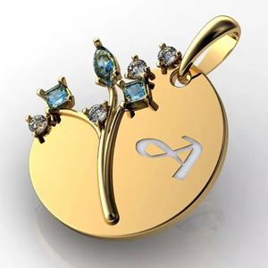 letter flower pendant enamel