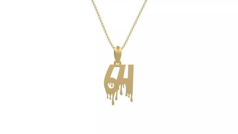 Model 1297 64 Bloody Terror Initial Number Pendant