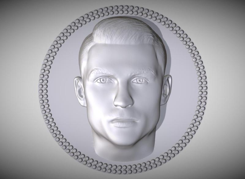 Cristiano Ronaldo medallion pendant 3D printing ready