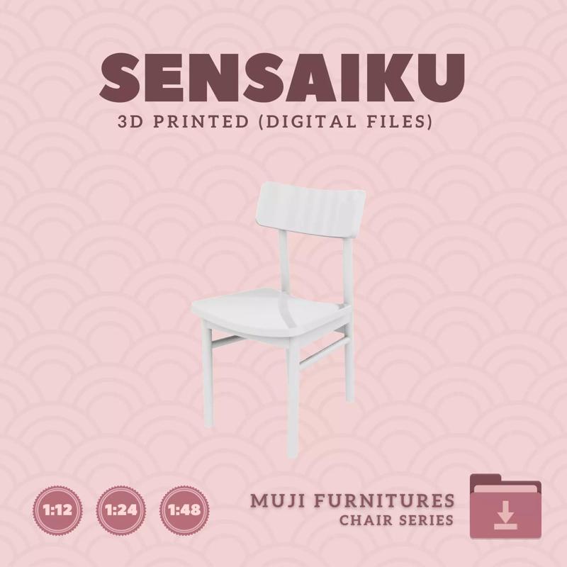 08 Muji Round Chair for Miniature Dollhouse Muji 3D Print
